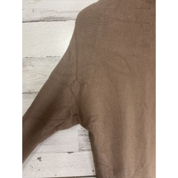 $125 Anna Cai Women's Brown Funnel Neck Long Dolman Sleeve Sweater Dress Size XS - Picture 4 of 5